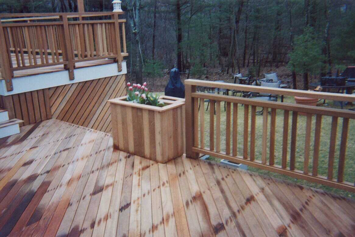 Mahogany deck with all the bells and whistles.  French door.