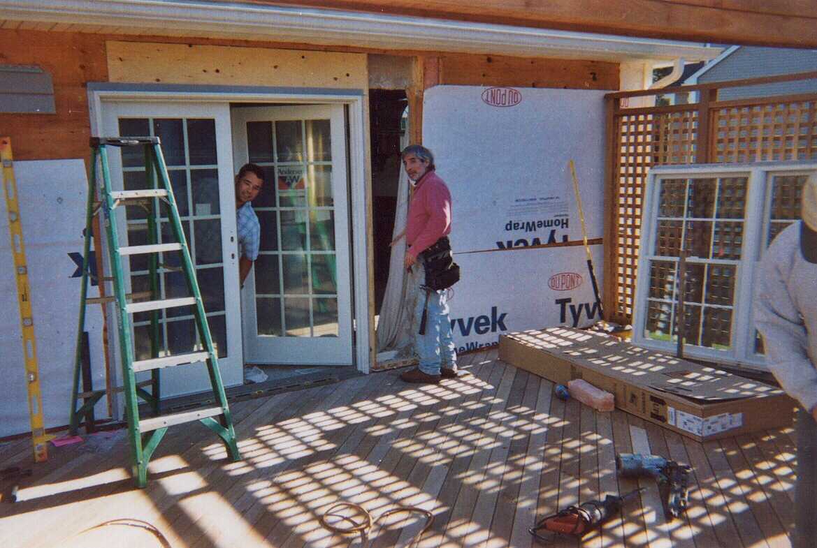 Mahogany deck with all the bells and whistles.  French door.