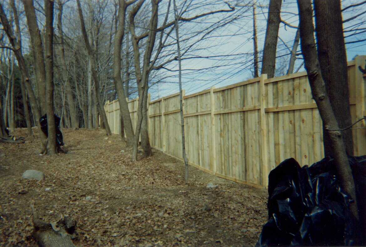 Upper mahogany, gazebo, wood shed, and stockade fence